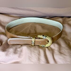 Vintage Cipriani Brown Leather Belt Gold‎ Buckle Size Large